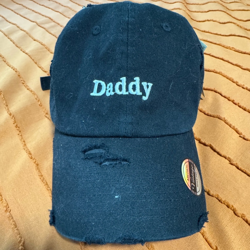 Black Distressed “Daddy” Hat